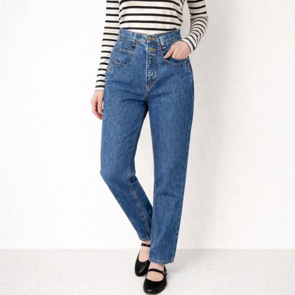 Vintage R.D. Simpson High Rise Mom Jeans Size 3 24 Waist Tapered Leg 100% Cotton